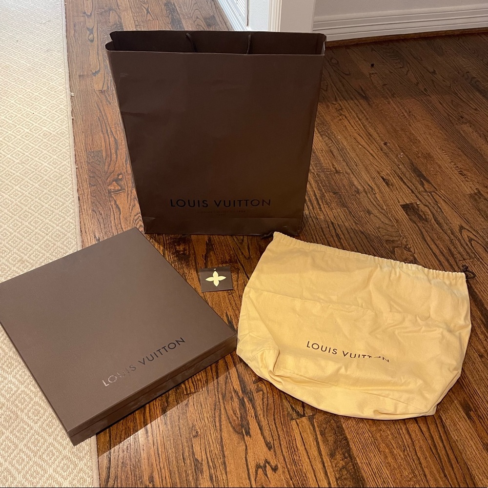 Louis Vuitton large shopping bag, box, and dust bag